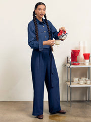 Stretch Denim Mid Rise Solid Pocket Jeans With Belt