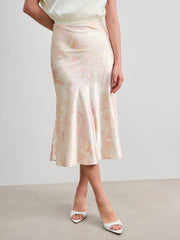 Mid Rise Floral Maxi Skirt