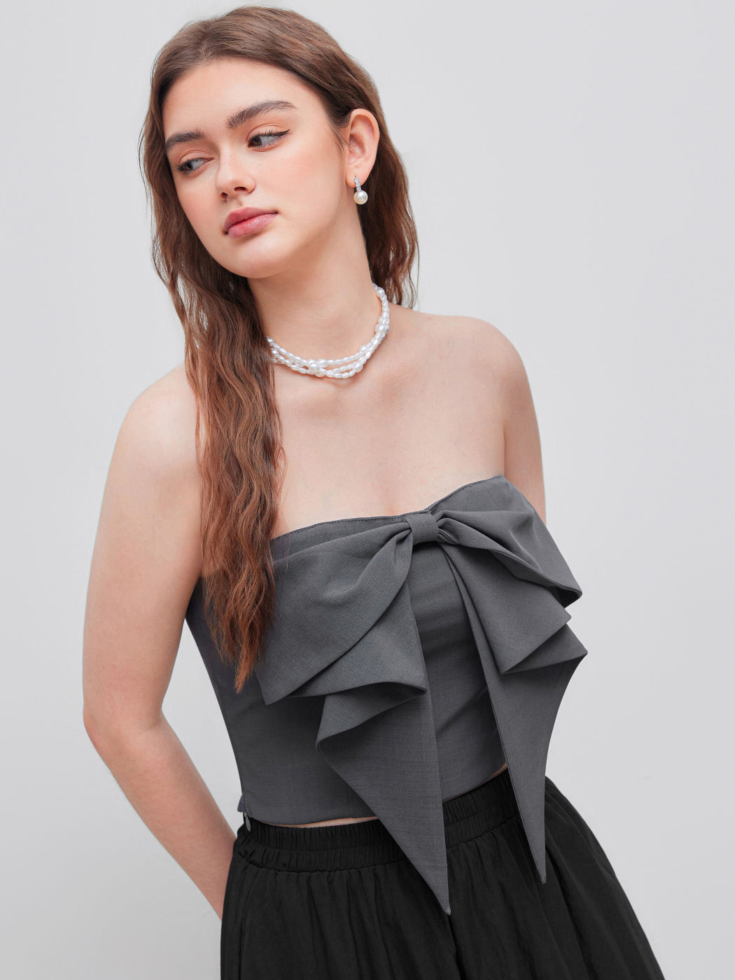 Solid Bowknot Tube Top