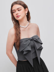 Solid Bowknot Tube Top
