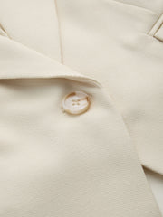 Collar Solid Button Pocket Blazer