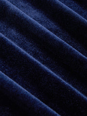 Velvet Cowl Neck Solid Ruffle Hem Maxi Dress
