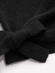 Knitted V-neck Solid Knotted Wrap Cardigan
