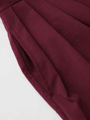 V-neck Solid Pleated Sleeveless Maxi Dress & FAUX LEATHER POINTED TOE HEELS