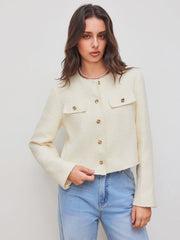 Tweed Round Neckline Jacket