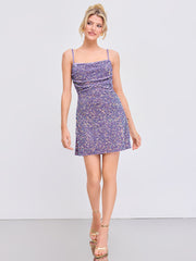 Sequin Solid Cut Out Ruched Mini Dress