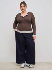Cider Denim Mid Rise Pocket Baggy Jeans Curve & Plus