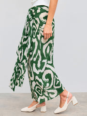 Mid Rise Abstract Knotted Split Maxi Skirt