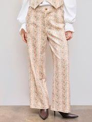 Mid Rise Aztec Straight Leg Trousers