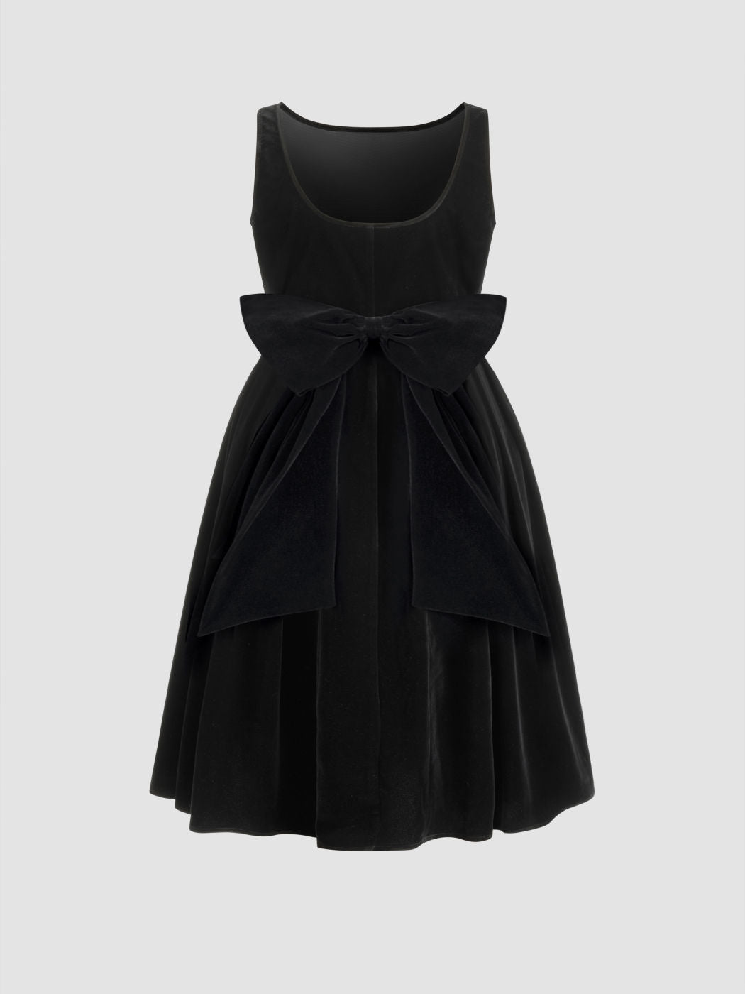 Velvet Boat Neck Bowknot Midi Dress Curve & Plus