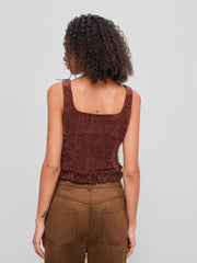 Square Neck Lettuce Trim Tank Top