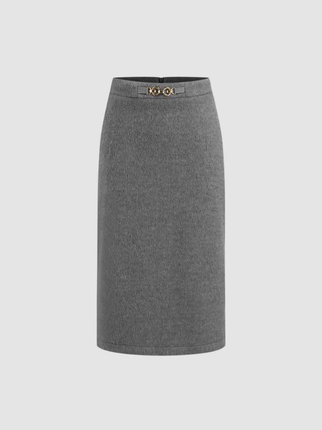 Wool-blend Mid Rise Split Maxi Skirt