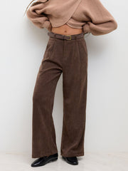 Corduroy Cropped Pleated Trouser