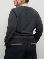 Knit Round Neckline Sweater Curve & Plus