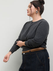 Knit Round Neckline Sweater Curve & Plus