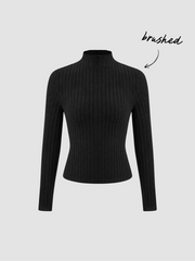 Brushed High Neck Long Sleeve Top