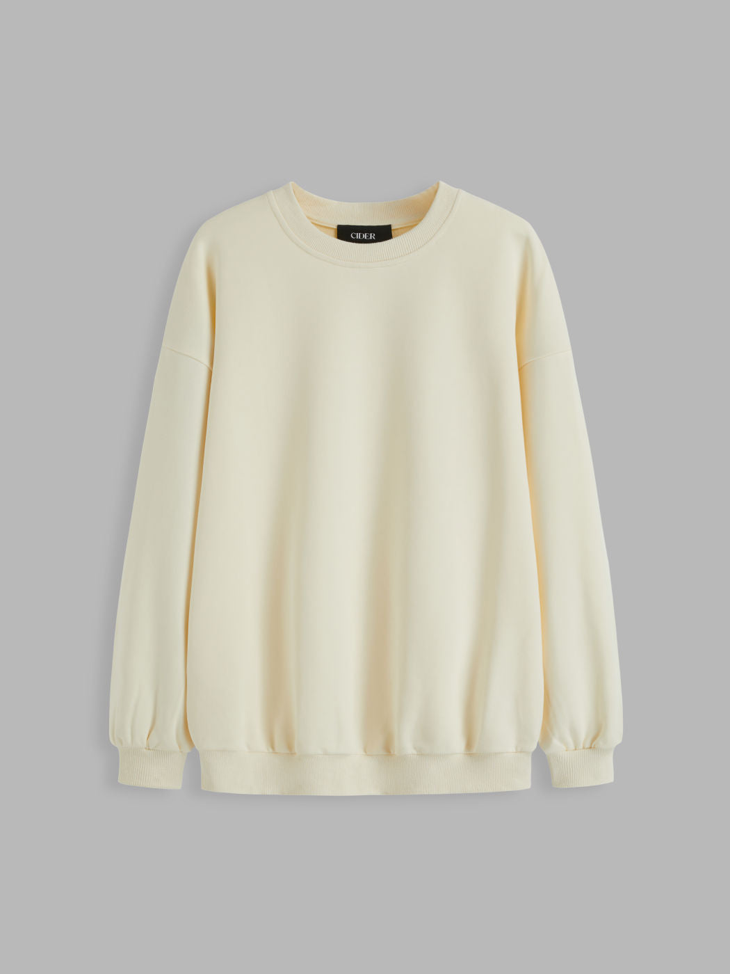 Terry Round Neckline Solid Sweatshirt