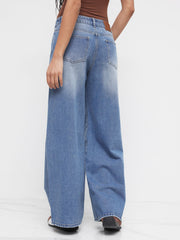 Denim Low Rise Ripped Baggy Jeans