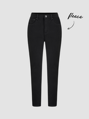 High Stretch Cider Denim Mid Rise Cropped Straight Leg Jeans