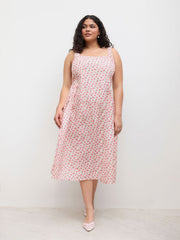 Square Neck Floral Ruffle Maxi Dress Curve & Plus