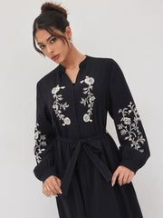 Cotton Floral Knotted Maxi Dress