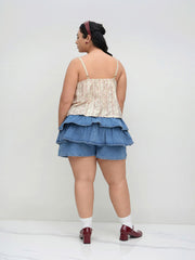 Cotton-blend V-neck Floral Cami Top Curve & Plus