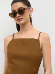 Solid Pocket Mini Dress