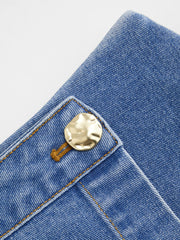High Stretch Denim Mid Rise Wrap Micro Mini Skort Curve & Plus