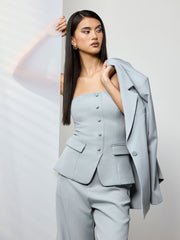 Notched Collar Oversized Blazer