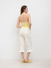 Halter Neckline Bowknot Ruched Tank Top