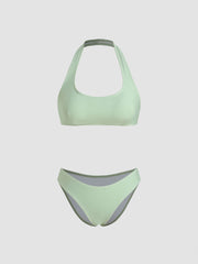 Halter Neckline Cheeky Bikini Set