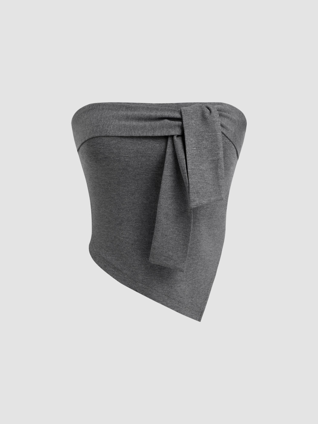 Asymmetrical Hem Draped Bandeau Top