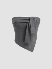 Asymmetrical Hem Draped Bandeau Top