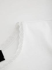 Jersey High-Waist Knot Ruched Flare Pant & Heart Lace Tee