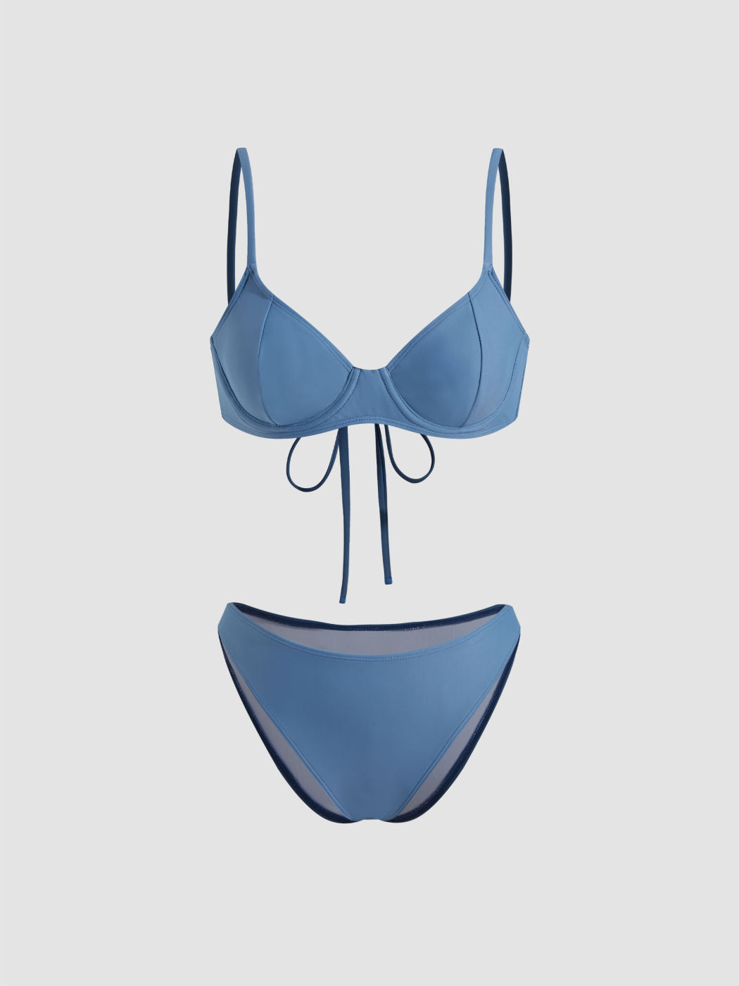 V-neck Underwire Cheeky Bikini Set