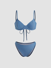 V-neck Underwire Cheeky Bikini Set
