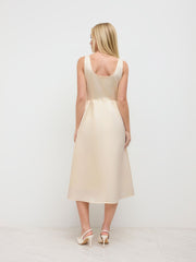 Satin Square Neck Rhinestone Maxi Dress
