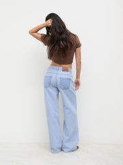 Cider Denim Low Rise Washed Patchy Baggy Jeans
