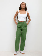 Linen High Rise Wide Leg Trousers
