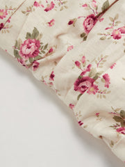 100% Cotton Floral Ruched Bandeau Mini Dress