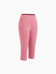 Gingham Ruched Capris
