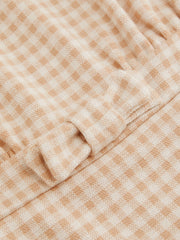 Boat Neck Gingham Bowknot Tank Top