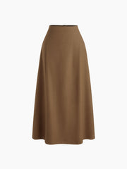 High Waist Solid Maxi Skirt