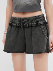 100% Cotton Mid Rise Elastic Waist Micro Shorts