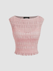 Boat Neck Shirred Top & Cami Top