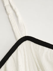 Sweetheart Contrasting Trim Knotted Tiered Midi Dress Curve & Plus