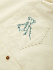 Cotton-blend Floral Button Up Shirt