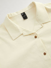 Cotton-blend Floral Button Up Shirt