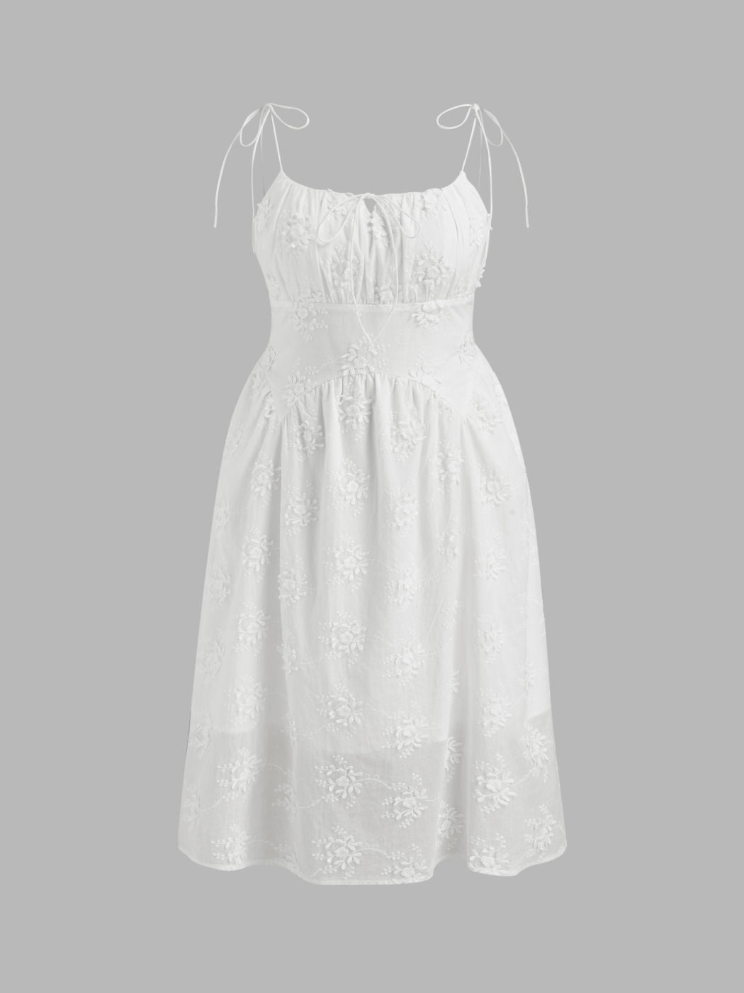 Cotton Scoop Neckline Floral Knotted Maxi Dress Curve & Plus