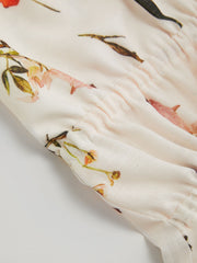 Halter Neckline Floral Tie Front Bow Top